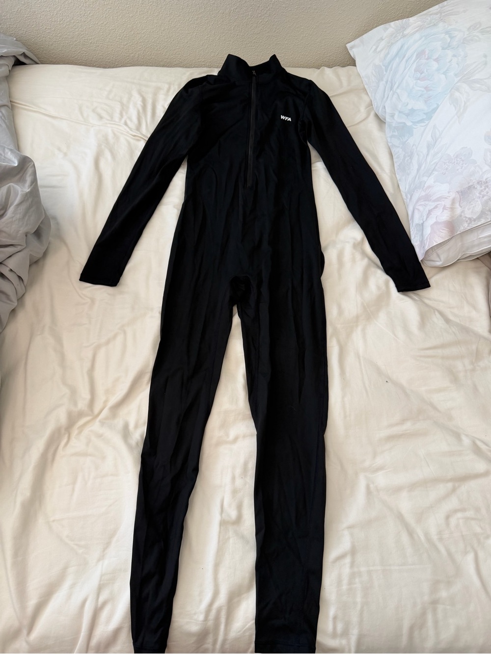 White fox Black One-Piece Zippered Jumpsuit - Like new